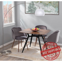 Lumisource CH-FRAN WL+GY2 Fran Contemporary Dining/Accent Chair in Walnut with Grey Velvet - Set of 2